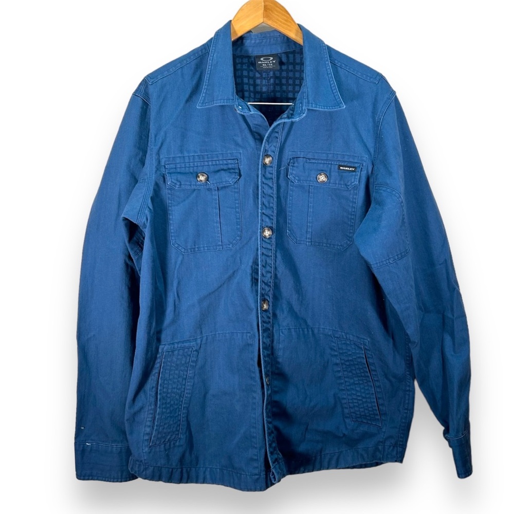 Men’s Oakley Slate Blue Cotton Shirt Button Down Jacket Size XL